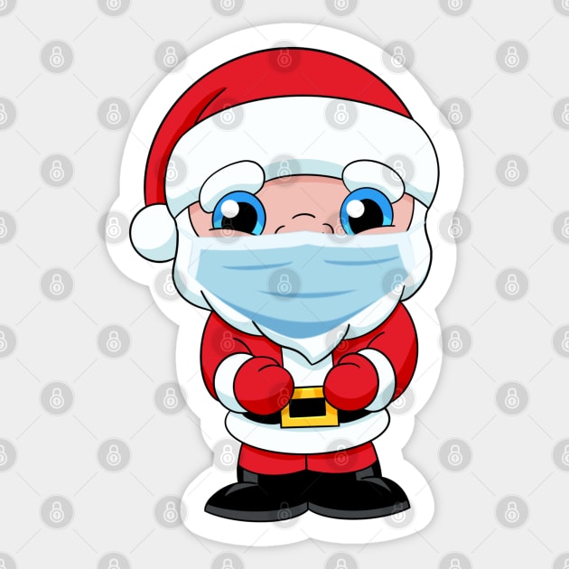 Quarantined Santa Claus face mask, funny Christmas 2020, cute santa corona, quarantine xmas, quarantine santa Sticker by PrimeStore